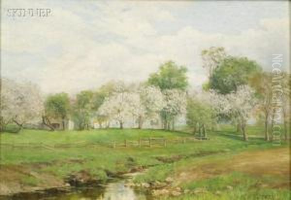 Orchard In Springtime Oil Painting by Olive Parker Black