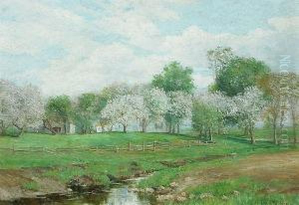 An Orchard In Bloom Oil Painting by Olive Parker Black