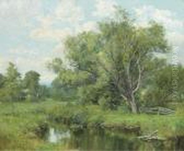 The Summer Pond Oil Painting by Olive Parker Black