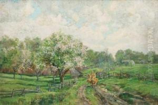 Farm Landscape In Spring by Olive Parker Black