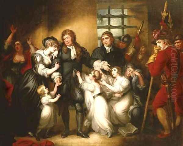 Lord William Russell with his family before his execution Oil Painting by Mather Brown