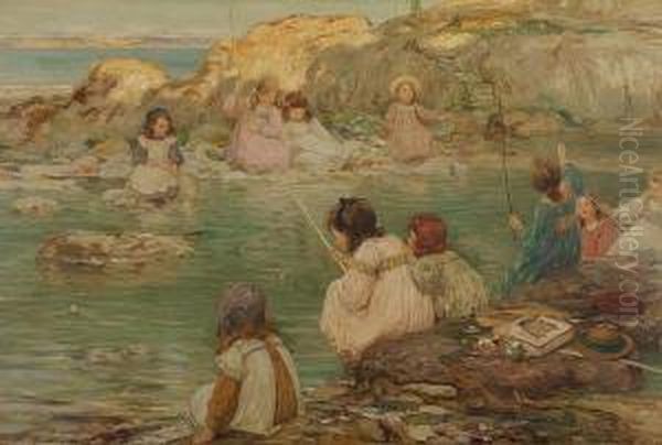 Fisher Girls Oil Painting by Thomas Bromley Blacklock