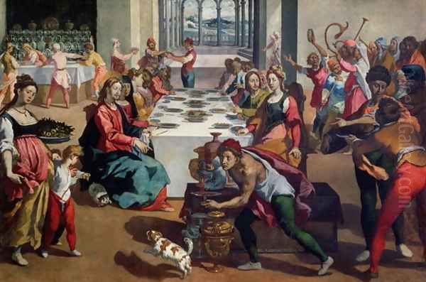 Wedding at Cana 1580-85 Oil Painting by Andrea Boscoli