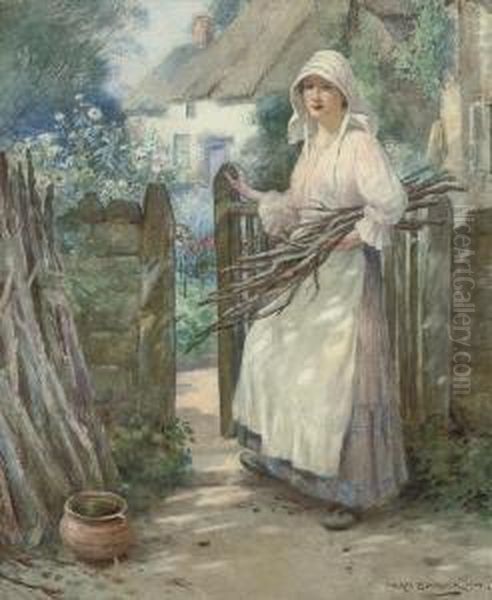 Bringing The Firewood Home Oil Painting by William Kay Blacklock