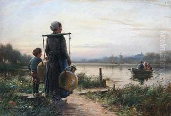 Waiting For The Ferry Oil Painting by William Kay Blacklock