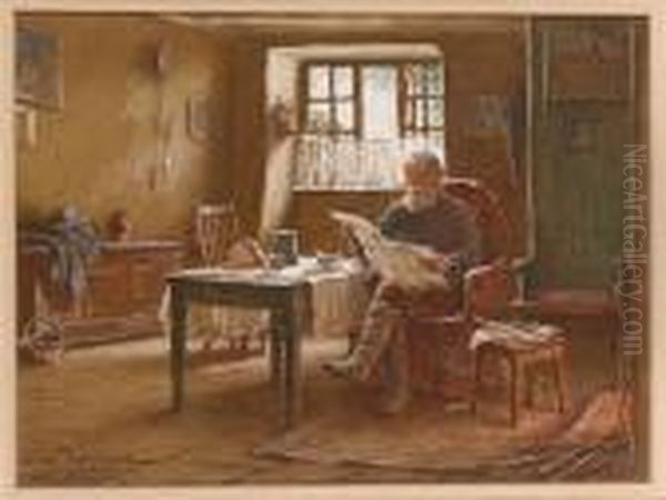 Morning News Oil Painting by William Kay Blacklock