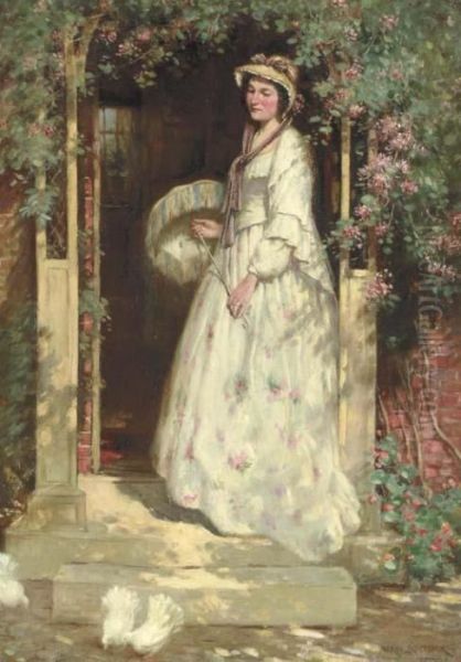 Portrait Of Mrs. Nellie Williams, The Artist's Wife Oil Painting by William Kay Blacklock