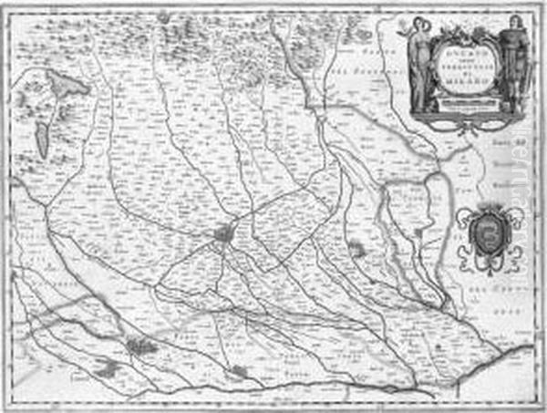 Ducato Overo Territorio Di Milano. Stato Di Milano. Oil Painting by Willem Blaeu