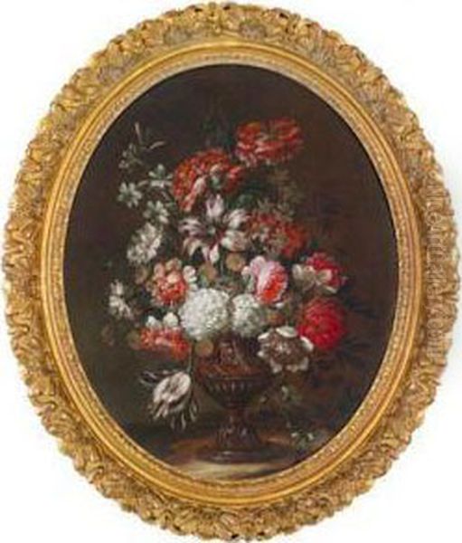 Ein Blumenstillleben Ineiner Amphore Oil Painting by Jean Baptiste Belin de Fontenay