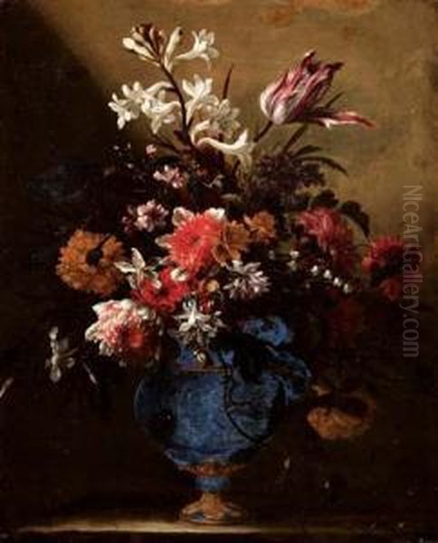 Natura Morta Di Fiori Oil Painting by Jean Baptiste Belin de Fontenay