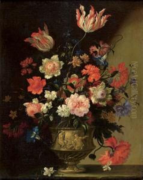 Bouquet De Fleurs Oil Painting by Jean Baptiste Belin de Fontenay