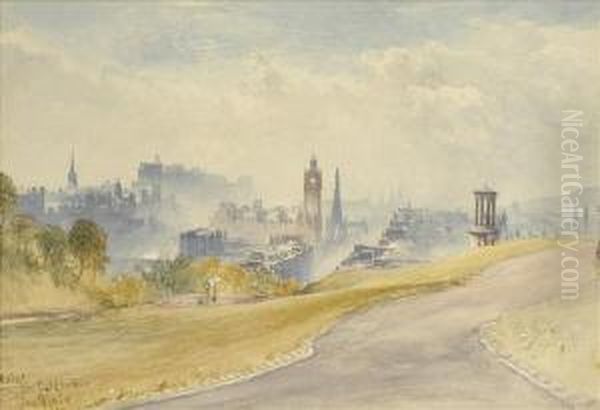 Edinburgh Fromthe Carton Hill Oil Painting by John Blair