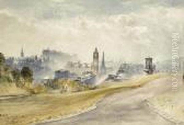 Edinburgh From The Carton Hill Oil Painting by John Blair