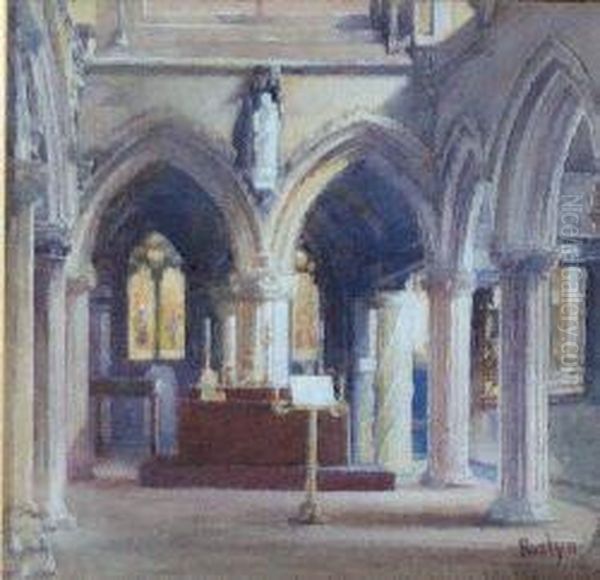 Roslyn Chapel Interior Oil Painting by John Blair