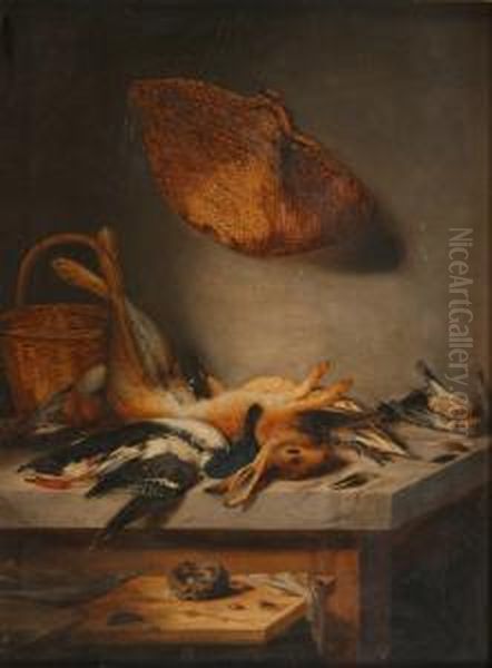 Still Life Study Of Game Laid On A Table Oil Painting by Benjamin Blake