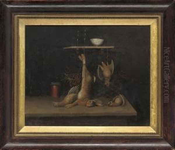 Game Hanging In A Larder Oil Painting by Benjamin Blake