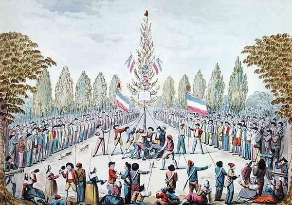 The Plantation of a Liberty Tree during the Revolution, c.1792 Oil Painting by Etienne Bericourt