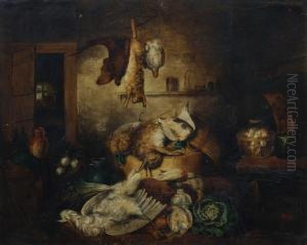 A Game Larder Oil Painting by Benjamin Blake