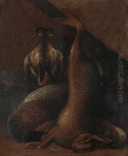 Still Life Of Dead Game And A Hare. Oil Painting by Benjamin Blake