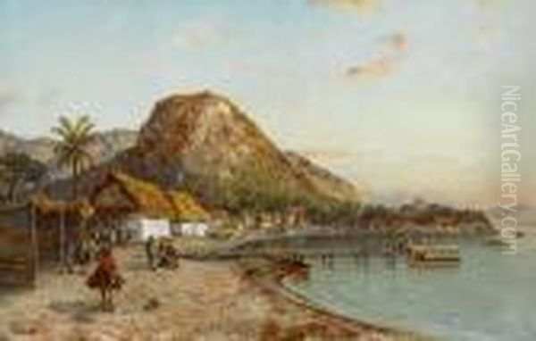 Jamaican Coastal Scene Oil Painting by Ralph Albert Blakelock