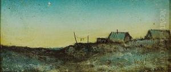 Upper New York Landscape With Shanties Oil Painting by Ralph Albert Blakelock