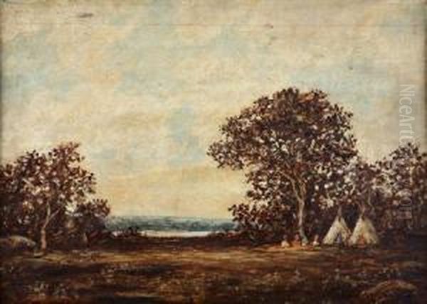 Indian Encampment Oil Painting by Ralph Albert Blakelock