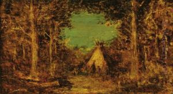 Indian Encampment Oil Painting by Ralph Albert Blakelock