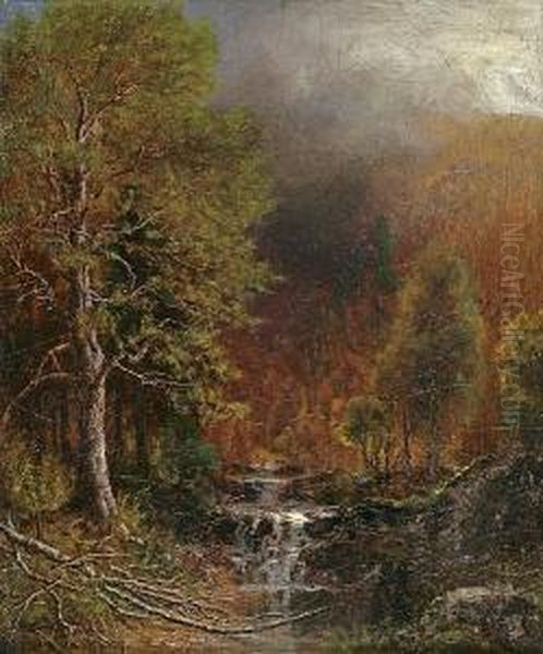 Stream In A Forest Oil Painting by Ralph Albert Blakelock