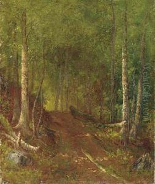 Wooded Landscape Oil Painting by Ralph Albert Blakelock