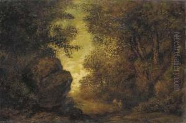 Indian Women By A Stream Oil Painting by Ralph Albert Blakelock