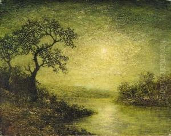 Moonlit Landscape Oil Painting by Ralph Albert Blakelock