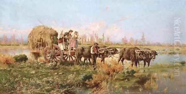 Tilling the Fields Oil Painting by Pietro Barucci