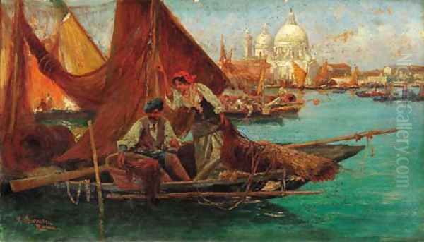 Casting the nets Oil Painting by Pietro Barucci