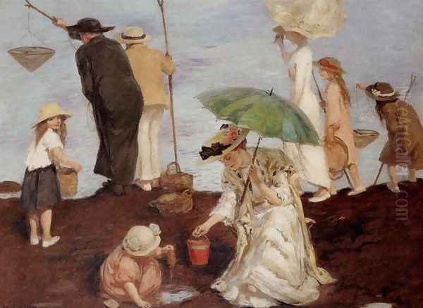 Shrimp Fishers at Saint-Georges (Pecheurs de crevettes a Saint-Georges Oil Painting by Rupert Charles Bunny