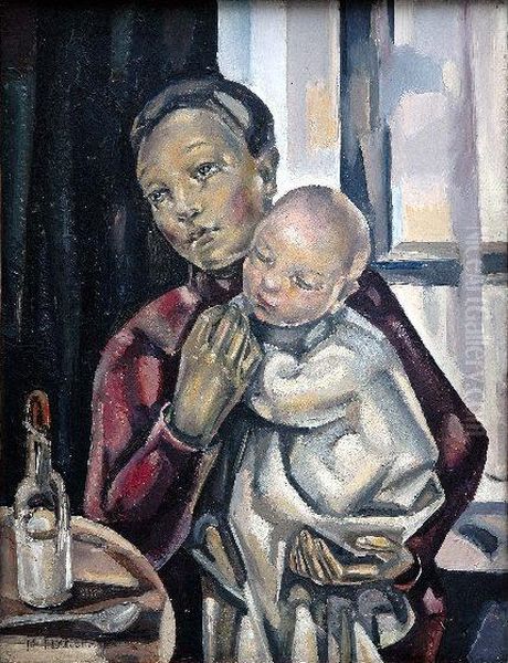 [mere Et Enfant] Oil Painting by Maria Blanchard