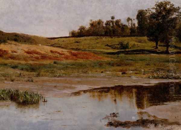 Au Bord De L'etang Oil Painting by Auguste Bonheur