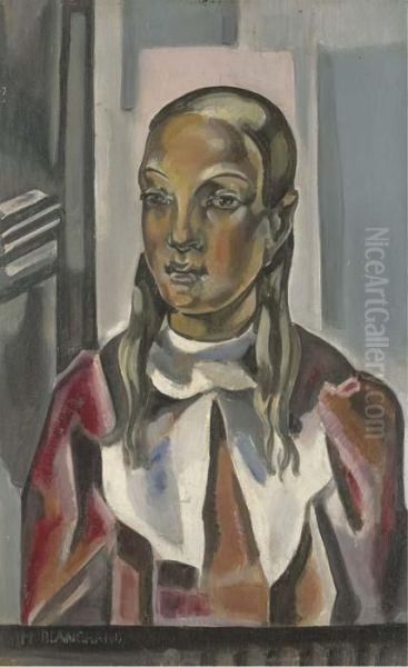 Portrait De Jeune Femme Oil Painting by Maria Blanchard