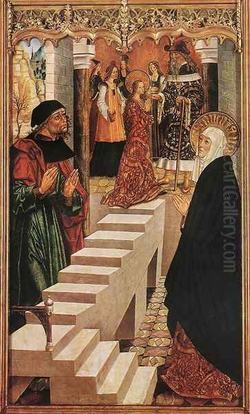 Presentation of the Virgin in the Temple c. 1500 Oil Painting by Master of Budapest