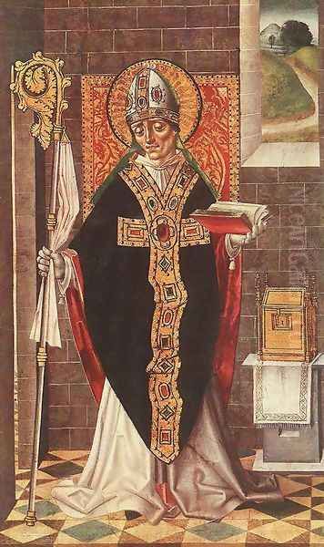 Holy Bishop c. 1500 Oil Painting by Master of Budapest