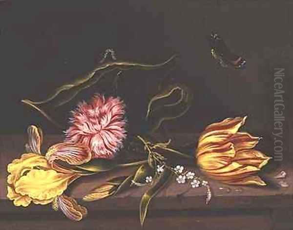 Still Life of Flowers on a Table Oil Painting by Abraham Bosschaert