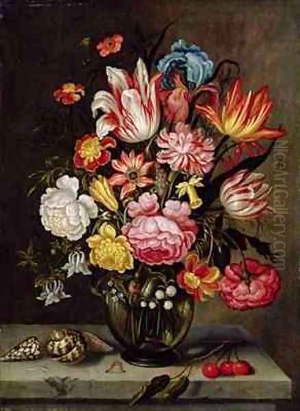 Still Life of Flowers in an Ovoid Vase Oil Painting by Abraham Bosschaert