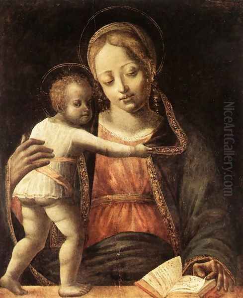 Madonna and Child c. 1490 Oil Painting by Bernardino Jacopi Butinone