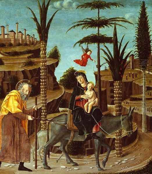 The Flight into Egypt Oil Painting by Bernardino Jacopi Butinone