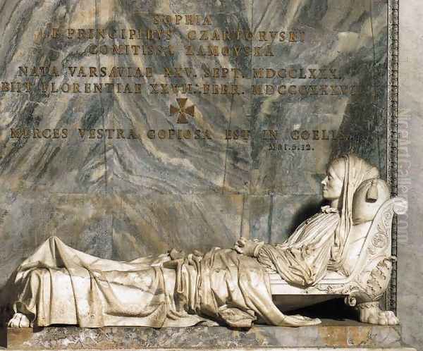 Tomb of Princess Sophia Zamoyka (detail) Oil Painting by Lorenzo Bartolini