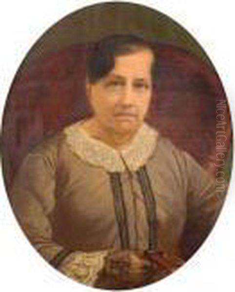 Bernardina Chavarria De Viamonte Oil Painting by Juan Manuel Blanes