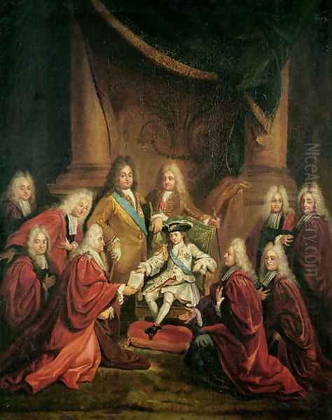 Louis XV (1710-74) Granting Patents of Nobility to the Municipal Body of Paris Oil Painting by Louis de, the Younger Boulogne