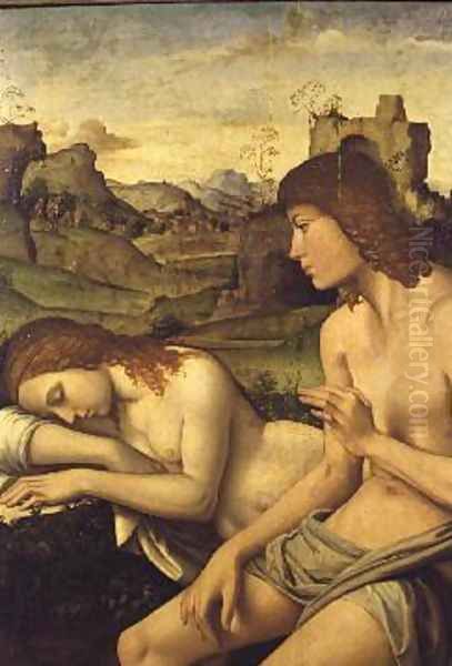 An Idyll- Daphnis and Chloe Oil Painting by Giovanni Battista Bertucci