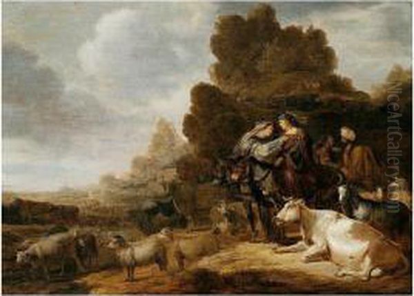 The Departure Of Jacob For Canaan Oil Painting by Gerrit Claesz Bleker