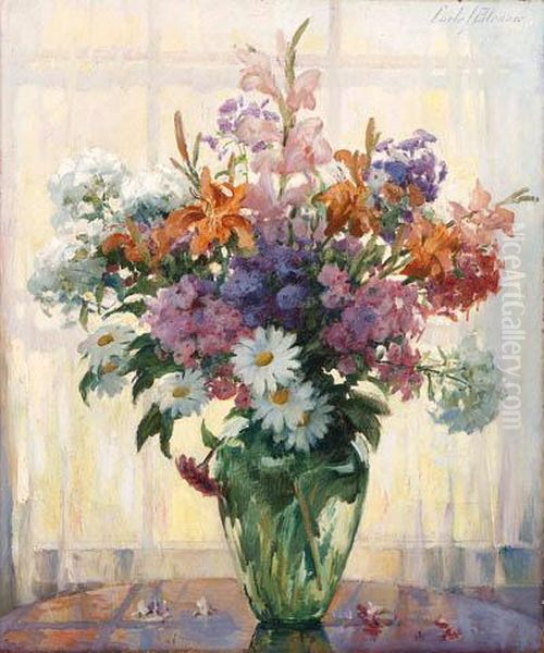 Daisies, Phlox And Tiger Lilies by Carle Joan Blenner