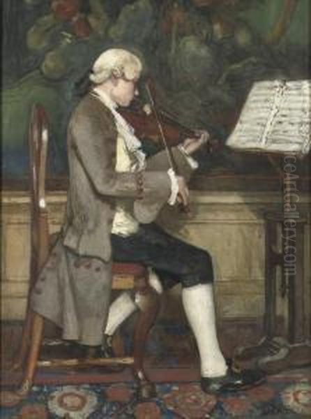 The Violin Player Oil Painting by David Bles